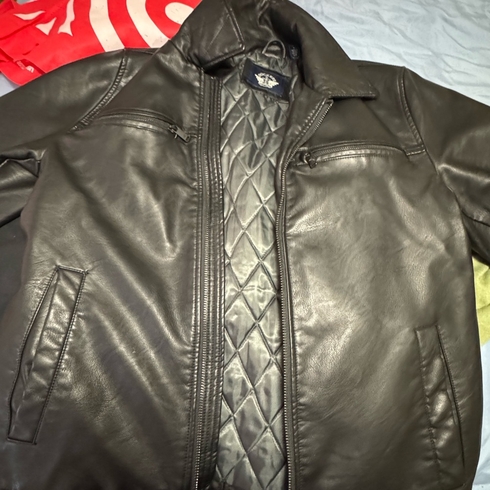 Dockers Black Lightweight Shirt Jacket Genuine Leather